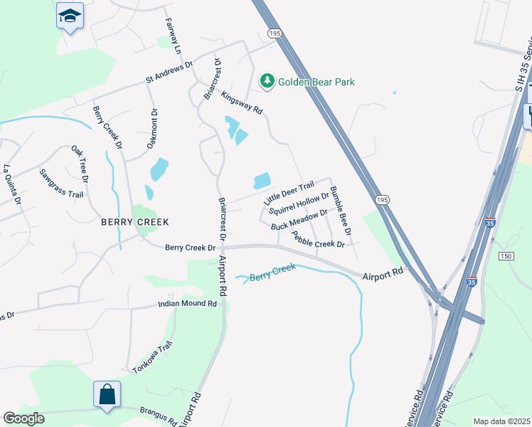 map of restaurants, bars, coffee shops, grocery stores, and more near 7702 Squirrel Hollow Drive in Georgetown