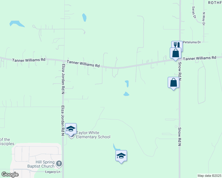 map of restaurants, bars, coffee shops, grocery stores, and more near 10253 Tanner Williams Road in Mobile