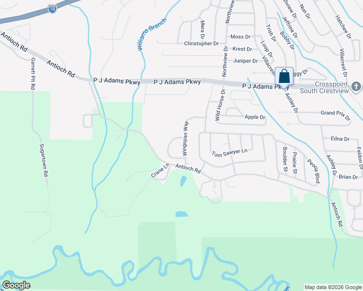map of restaurants, bars, coffee shops, grocery stores, and more near 587 Wingspan Way in Crestview