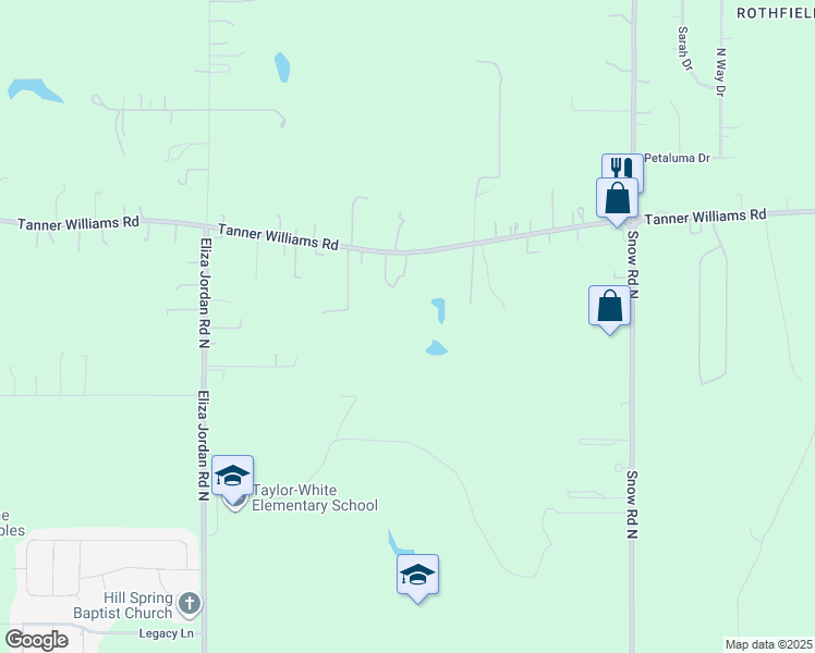 map of restaurants, bars, coffee shops, grocery stores, and more near 10253 Tanner Williams Road in Mobile