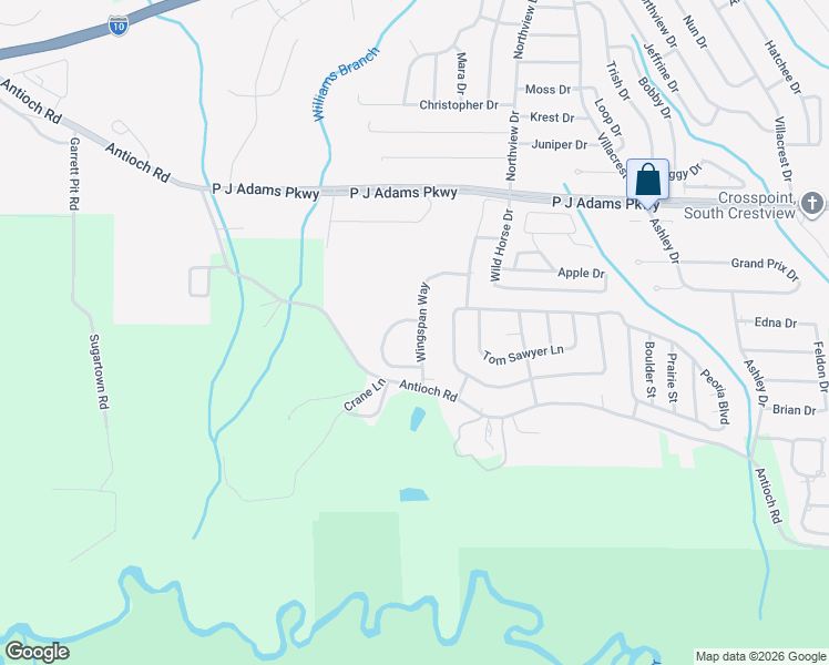 map of restaurants, bars, coffee shops, grocery stores, and more near 583 Wingspan Way in Crestview
