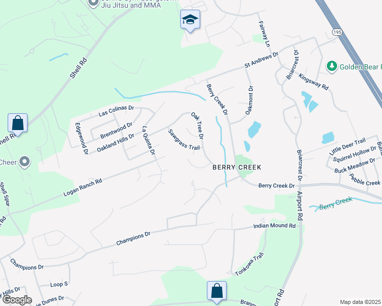 map of restaurants, bars, coffee shops, grocery stores, and more near 30107 Sawgrass Trail in Georgetown