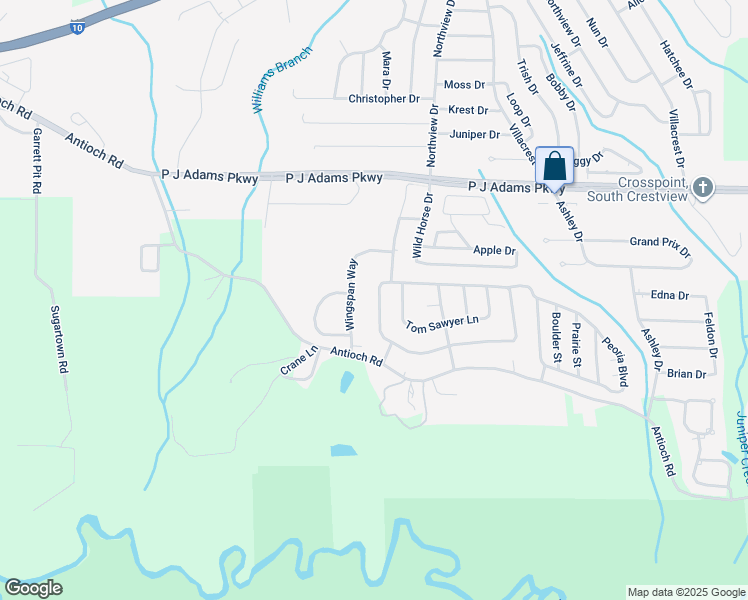 map of restaurants, bars, coffee shops, grocery stores, and more near 418 Riverchase Boulevard in Crestview