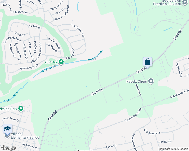 map of restaurants, bars, coffee shops, grocery stores, and more near 1726 Butterfly Bush Lane in Georgetown