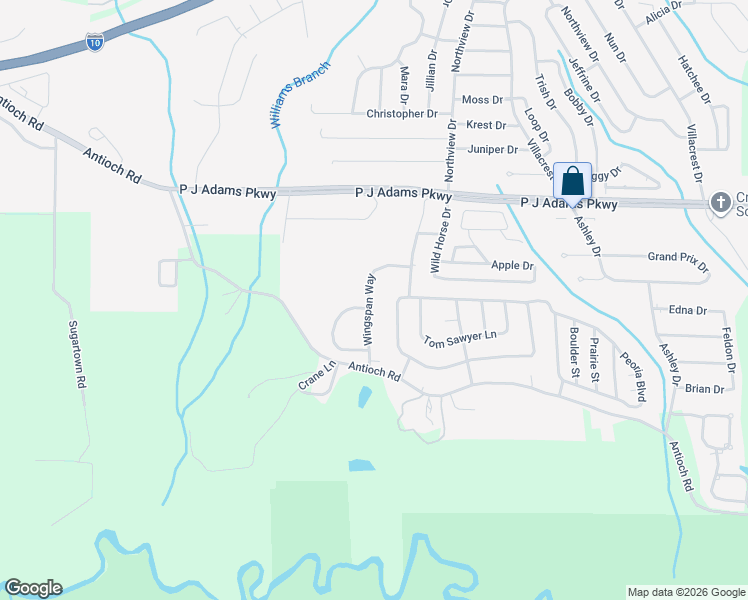 map of restaurants, bars, coffee shops, grocery stores, and more near 701 Majestic Drive in Crestview