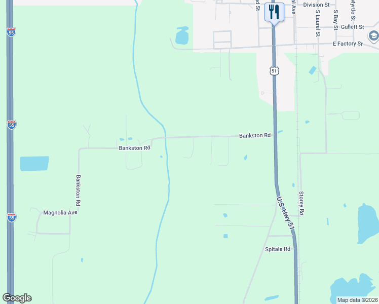 map of restaurants, bars, coffee shops, grocery stores, and more near 12806 Bankston Road in Amite City