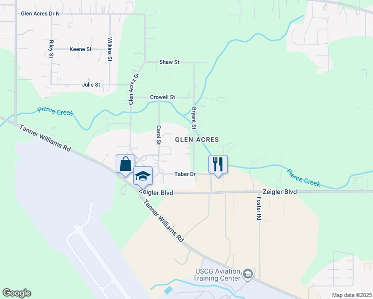 map of restaurants, bars, coffee shops, grocery stores, and more near 851 Bryant Street in Mobile