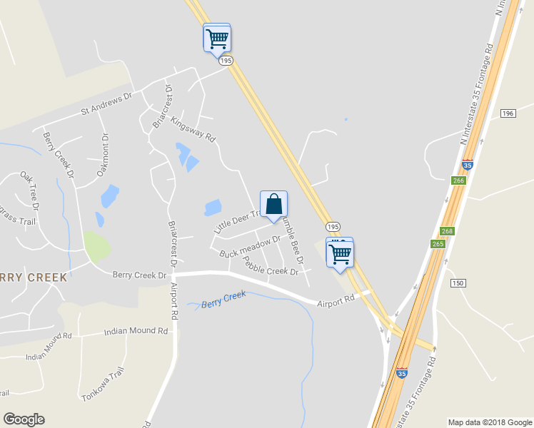 map of restaurants, bars, coffee shops, grocery stores, and more near 7812 Little Deer Trail in Georgetown