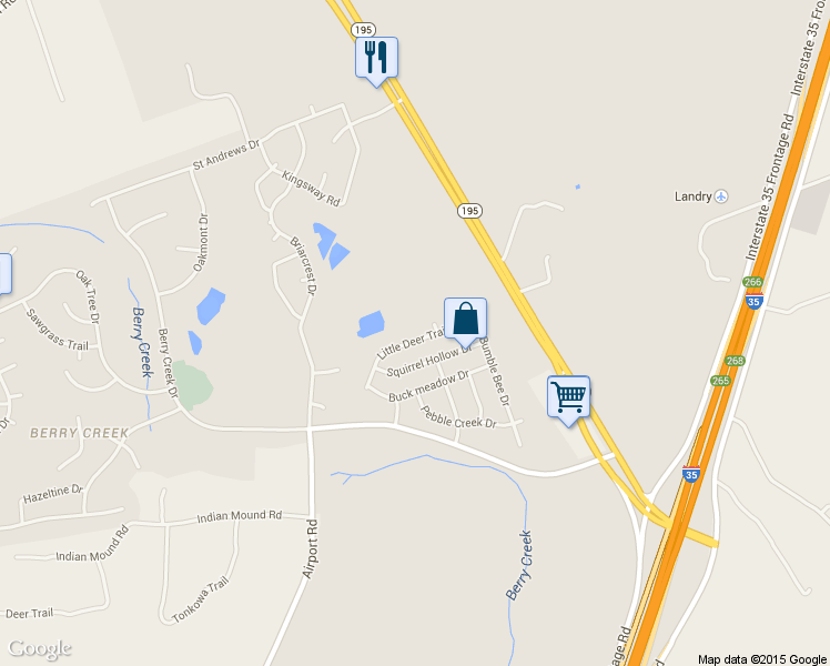 map of restaurants, bars, coffee shops, grocery stores, and more near 7765 Little Deer Trail in Georgetown