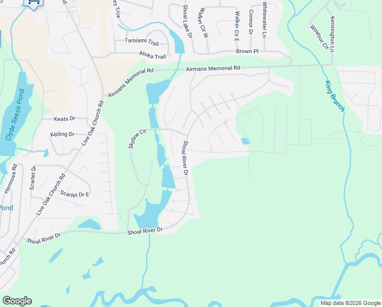 map of restaurants, bars, coffee shops, grocery stores, and more near 1010 Shoal River Drive in Crestview