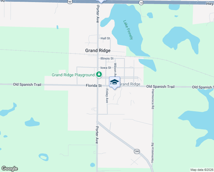 map of restaurants, bars, coffee shops, grocery stores, and more near 2012 Finley Avenue in Grand Ridge