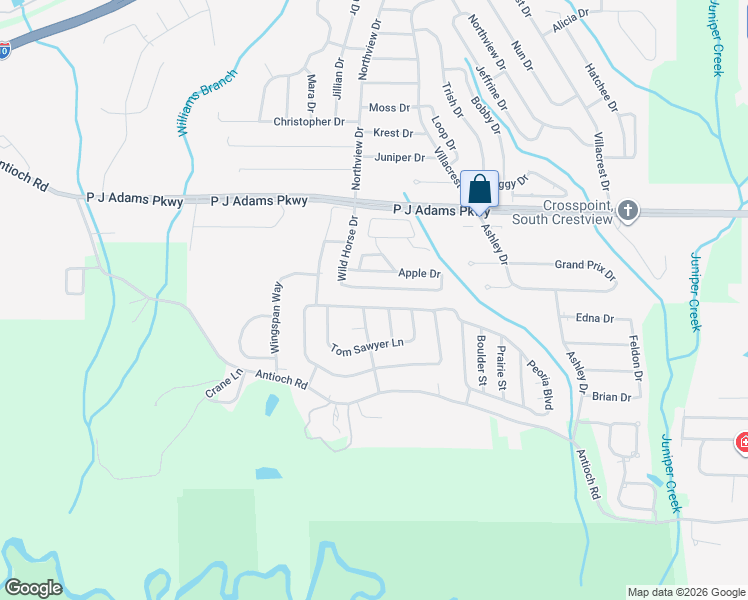 map of restaurants, bars, coffee shops, grocery stores, and more near 317 Riverchase Boulevard in Crestview