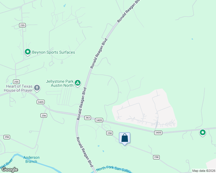 map of restaurants, bars, coffee shops, grocery stores, and more near 25600 Ronald Reagan Boulevard in Georgetown