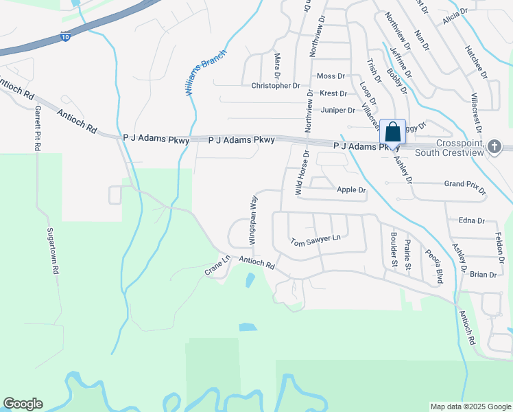 map of restaurants, bars, coffee shops, grocery stores, and more near 548 Wingspan Way in Crestview