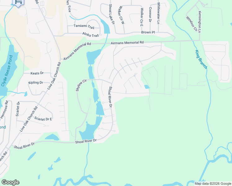map of restaurants, bars, coffee shops, grocery stores, and more near 1101 Shoal River Drive in Crestview