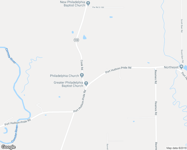 map of restaurants, bars, coffee shops, grocery stores, and more near 12511 Port Hudson-Pride Road in Zachary