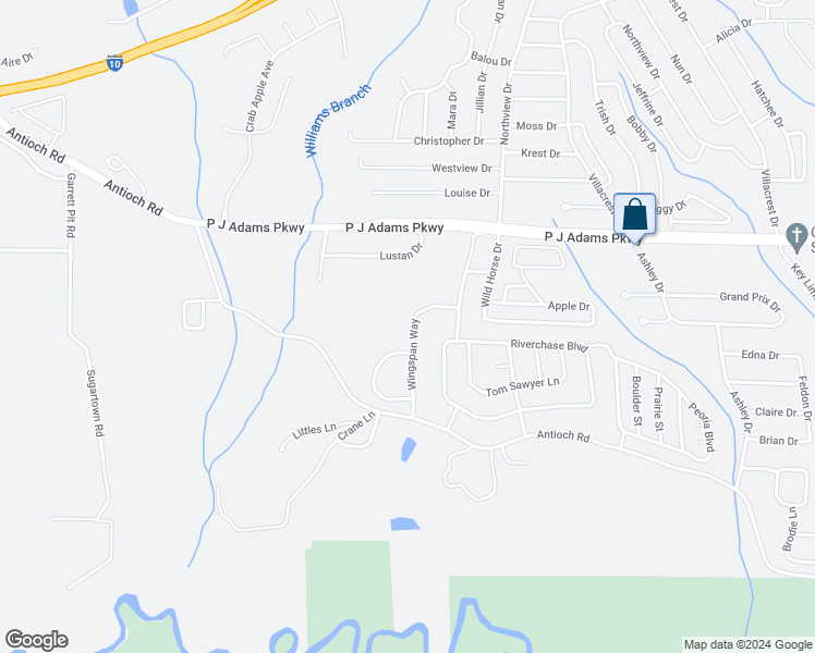 map of restaurants, bars, coffee shops, grocery stores, and more near 541 Wingspan Way in Crestview