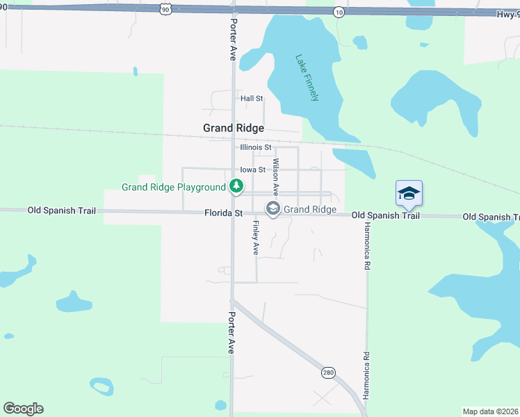 map of restaurants, bars, coffee shops, grocery stores, and more near 1900-2012 Finley Avenue in Grand Ridge