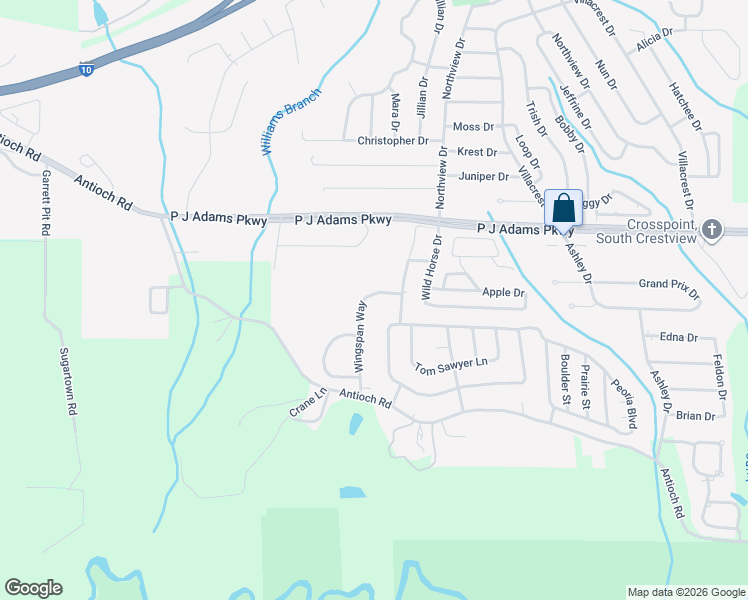 map of restaurants, bars, coffee shops, grocery stores, and more near 512 Wingspan Way in Crestview