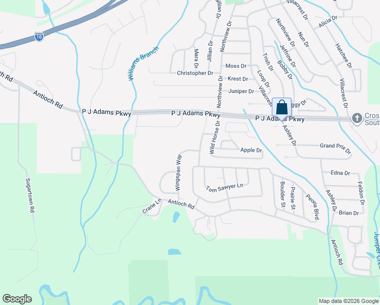 map of restaurants, bars, coffee shops, grocery stores, and more near 507 Wingspan Way in Crestview