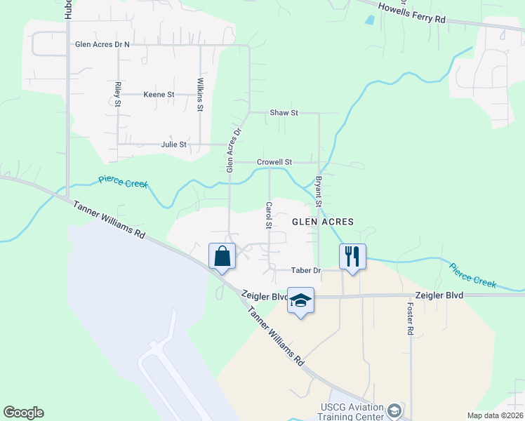 map of restaurants, bars, coffee shops, grocery stores, and more near 903 Carol Street in Mobile