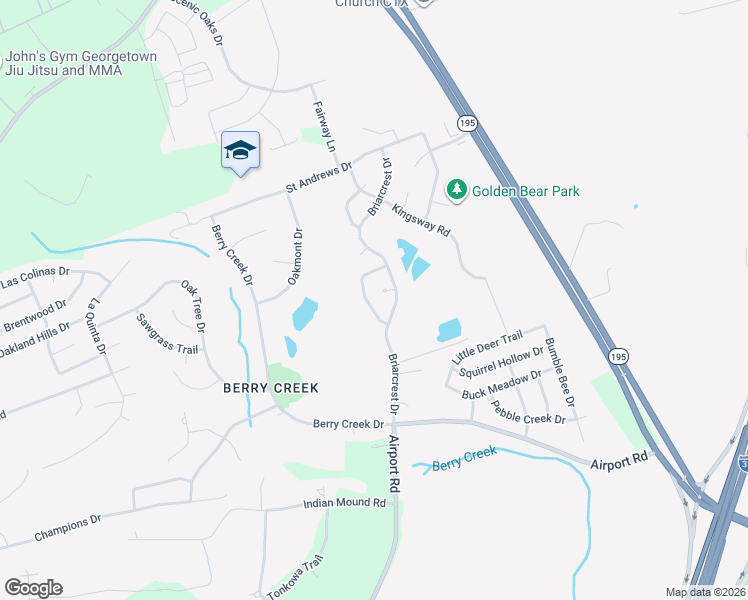 map of restaurants, bars, coffee shops, grocery stores, and more near 30115 Briarcrest Drive in Georgetown