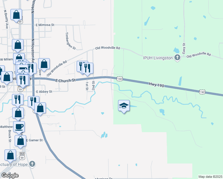 map of restaurants, bars, coffee shops, grocery stores, and more near Lion Avenue in Livingston