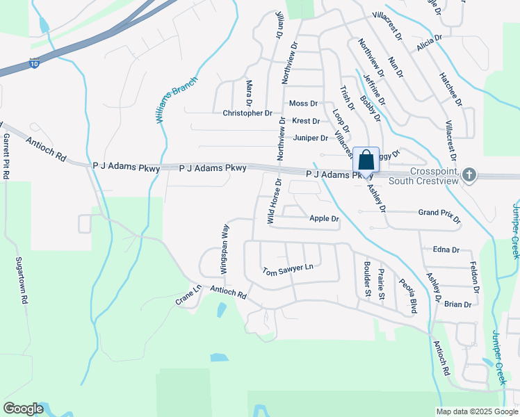 map of restaurants, bars, coffee shops, grocery stores, and more near 222 Riverchase Boulevard in Crestview