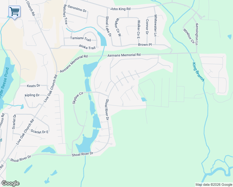 map of restaurants, bars, coffee shops, grocery stores, and more near 2912 Chancery Lane in Crestview