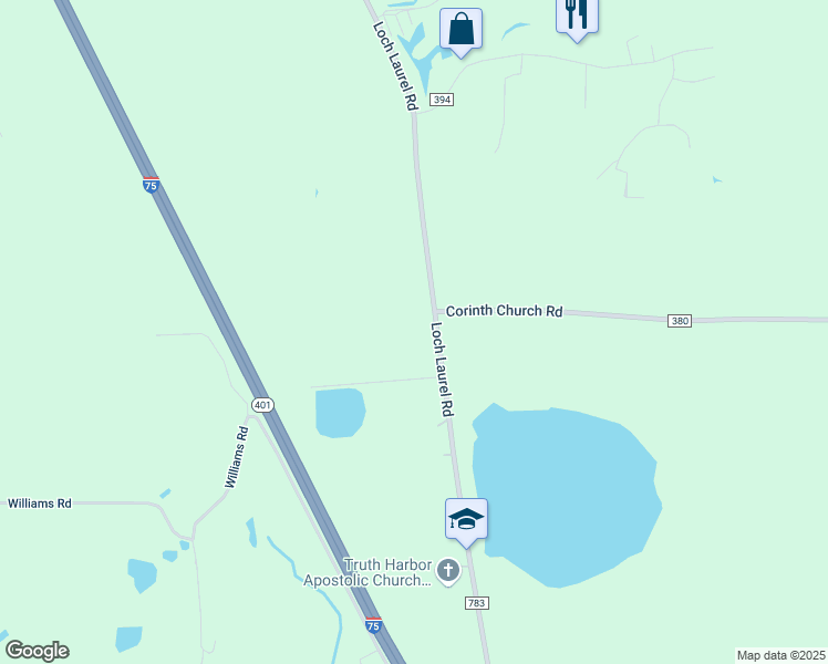 map of restaurants, bars, coffee shops, grocery stores, and more near 4020 Loch Laurel Road in Lake Park