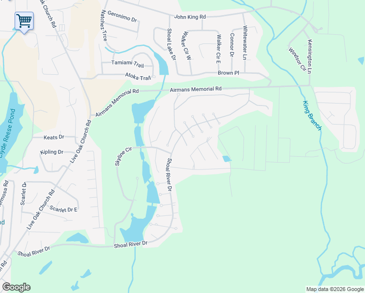 map of restaurants, bars, coffee shops, grocery stores, and more near 2910 Chancery Lane in Crestview