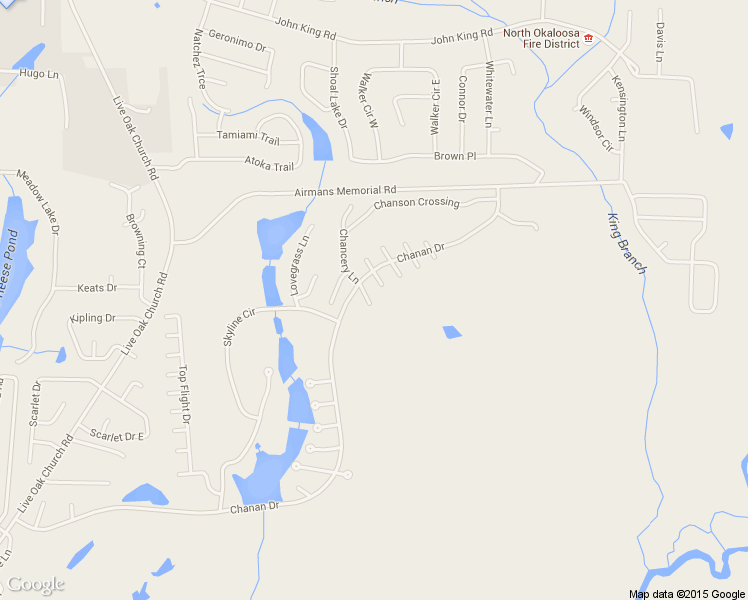 map of restaurants, bars, coffee shops, grocery stores, and more near 2911 Chancery Lane in Crestview