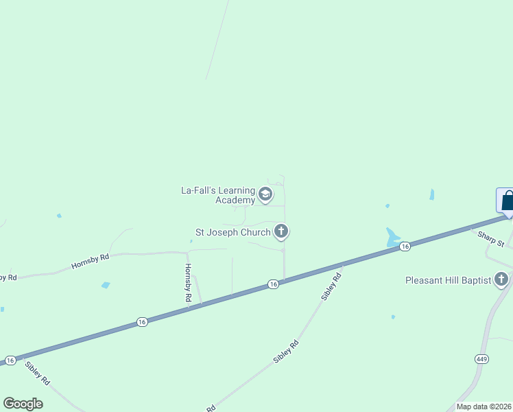 map of restaurants, bars, coffee shops, grocery stores, and more near Hughes Lane in Amite City