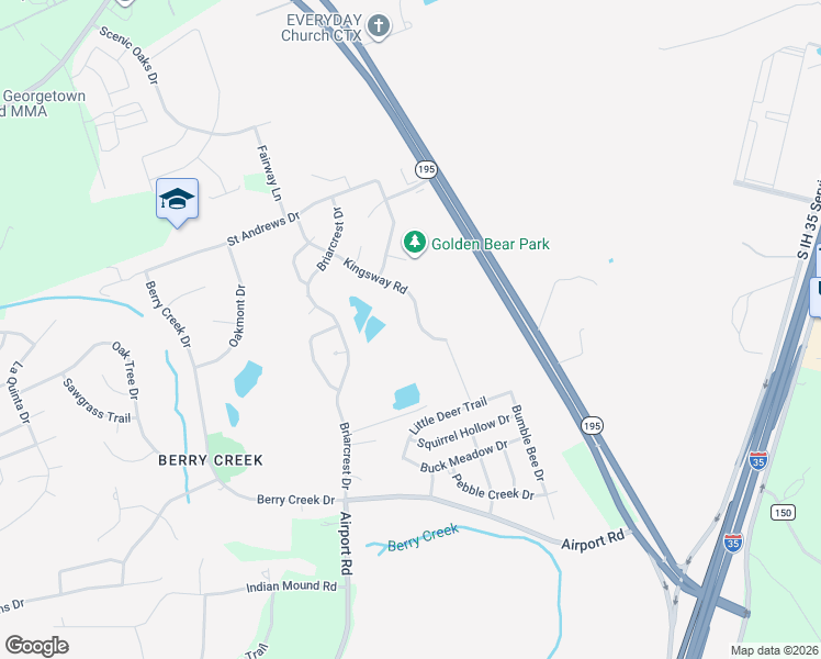 map of restaurants, bars, coffee shops, grocery stores, and more near 31440 Kingsway Road in Georgetown