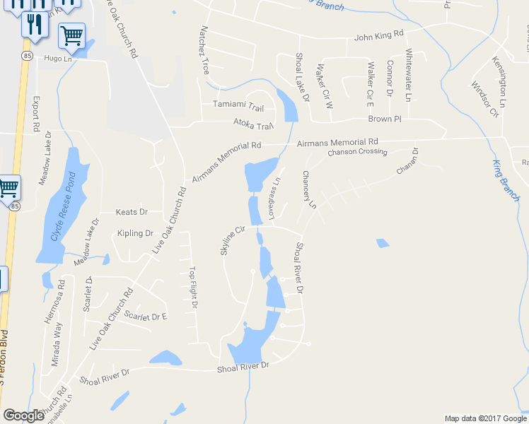 map of restaurants, bars, coffee shops, grocery stores, and more near 4678 Lovegrass Lane in Crestview