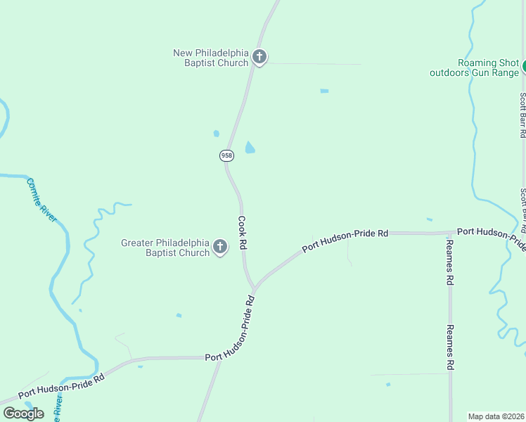 map of restaurants, bars, coffee shops, grocery stores, and more near 124680 Cook Road in Slaughter