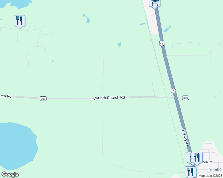 map of restaurants, bars, coffee shops, grocery stores, and more near 4283-4481 County Road 380 in Valdosta