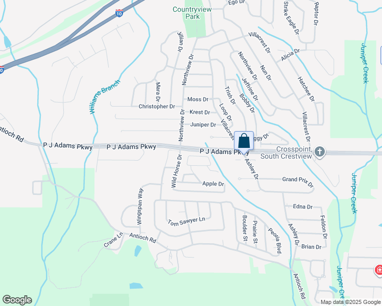 map of restaurants, bars, coffee shops, grocery stores, and more near 120 Nivana Drive in Crestview