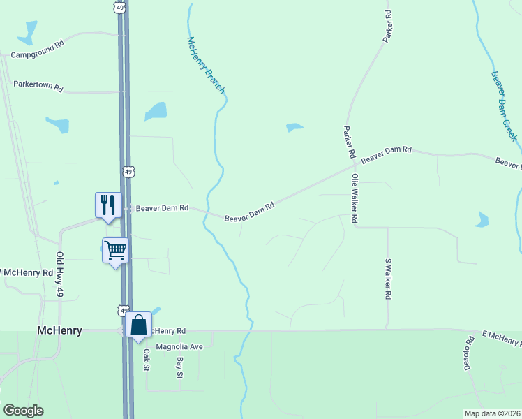 map of restaurants, bars, coffee shops, grocery stores, and more near 105-111 Beaver Dam Road in McHenry