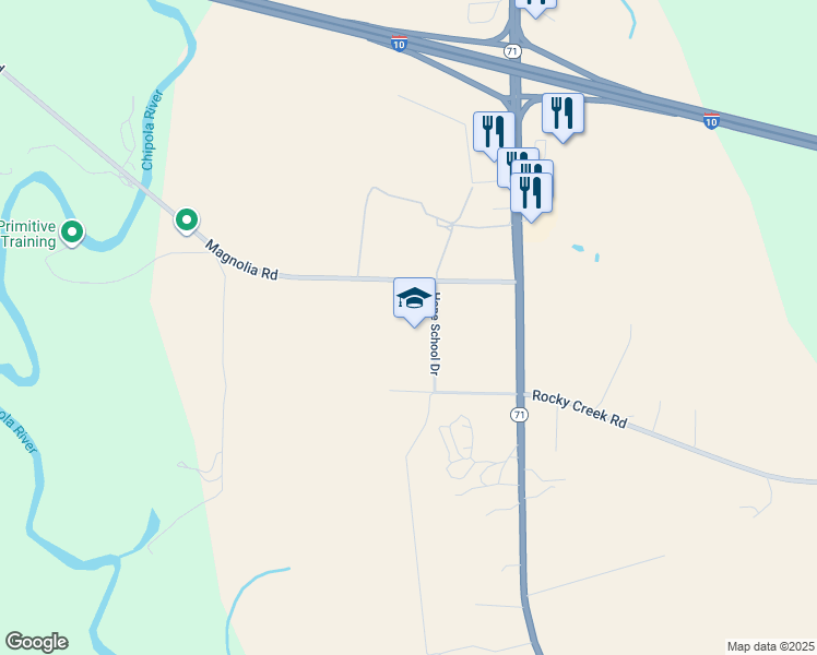 map of restaurants, bars, coffee shops, grocery stores, and more near 2031 Hope School Drive in Marianna