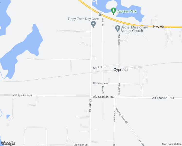 map of restaurants, bars, coffee shops, grocery stores, and more near 2045 Church Street in Marianna
