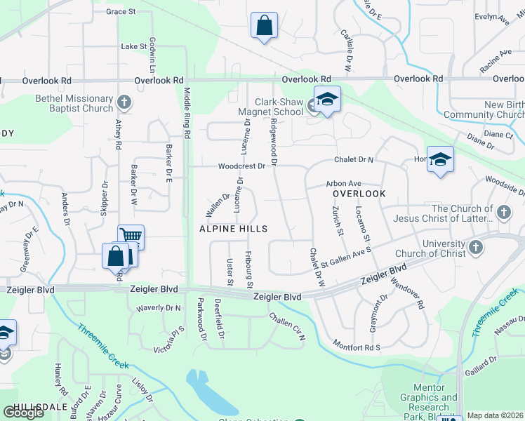 map of restaurants, bars, coffee shops, grocery stores, and more near 1114 Fribourg Street in Mobile