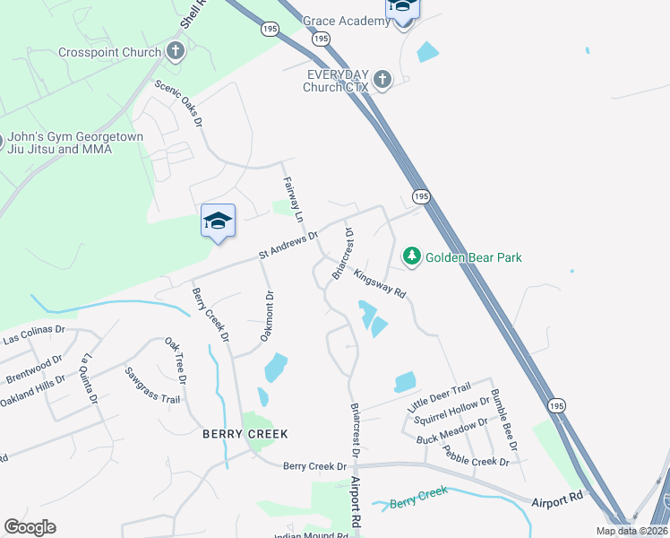 map of restaurants, bars, coffee shops, grocery stores, and more near 30321 Briarcrest Drive in Georgetown