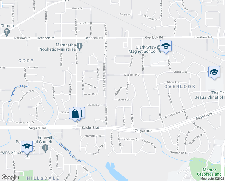 map of restaurants, bars, coffee shops, grocery stores, and more near 1115 Chur Court in Mobile