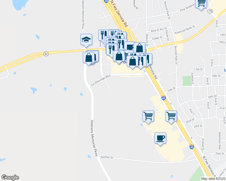 map of restaurants, bars, coffee shops, grocery stores, and more near 1223 Financial Plaza in Huntsville
