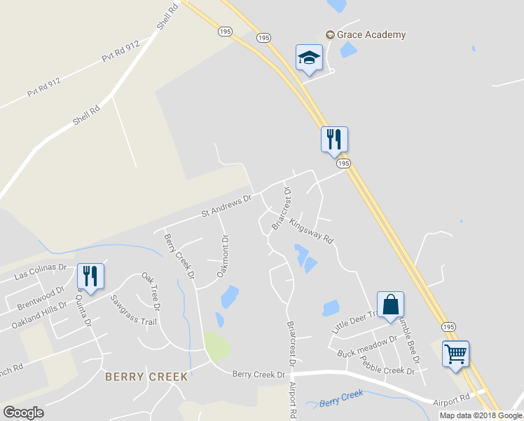map of restaurants, bars, coffee shops, grocery stores, and more near 30383 Ledgemont Drive in Georgetown