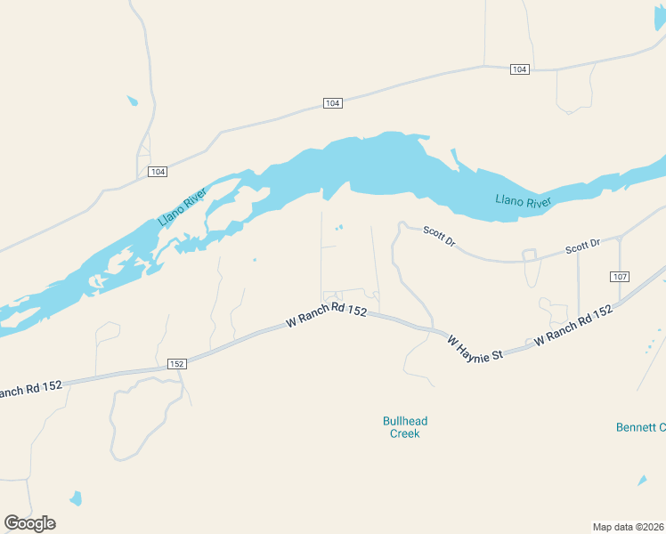 map of restaurants, bars, coffee shops, grocery stores, and more near 116 Leona Drive in Llano