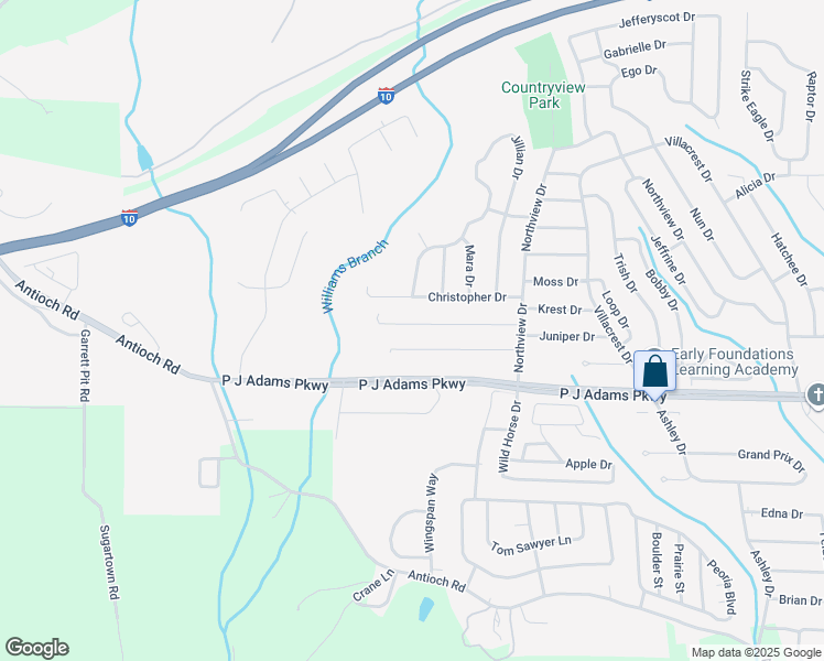 map of restaurants, bars, coffee shops, grocery stores, and more near 229 Westview Drive in Crestview