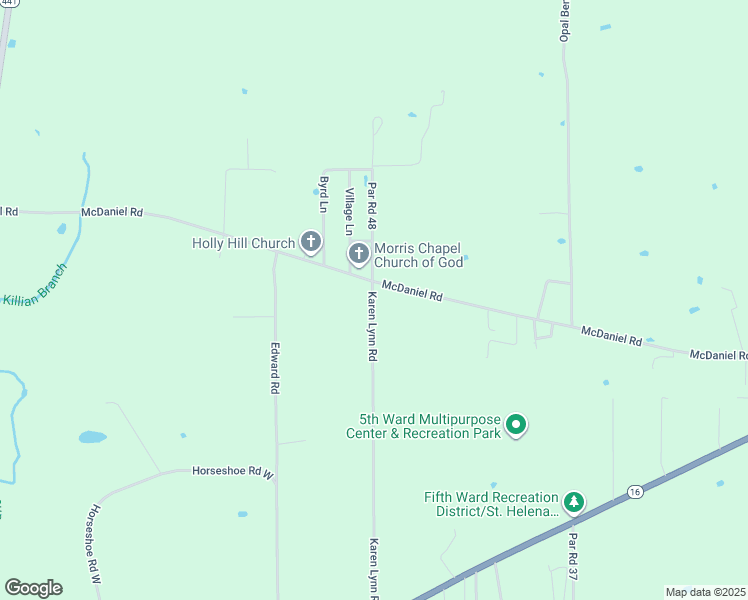 map of restaurants, bars, coffee shops, grocery stores, and more near 800 Karen Lynn Road in Amite City