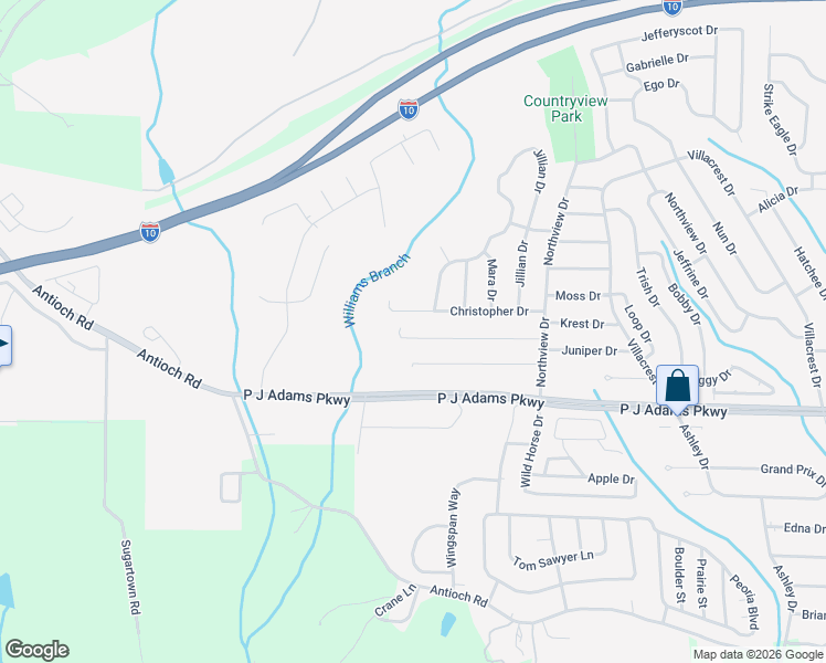 map of restaurants, bars, coffee shops, grocery stores, and more near 237 Westview Drive in Crestview